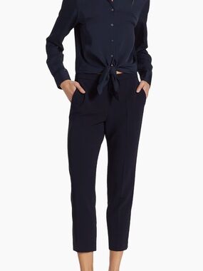 Theory Women's Black Cropped Tapered Pants